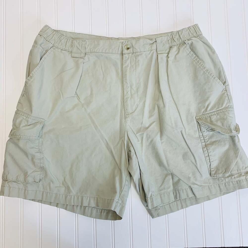 Columbia Khaki Hiking Cargo Shorts Sz 40 Elastic  Waist